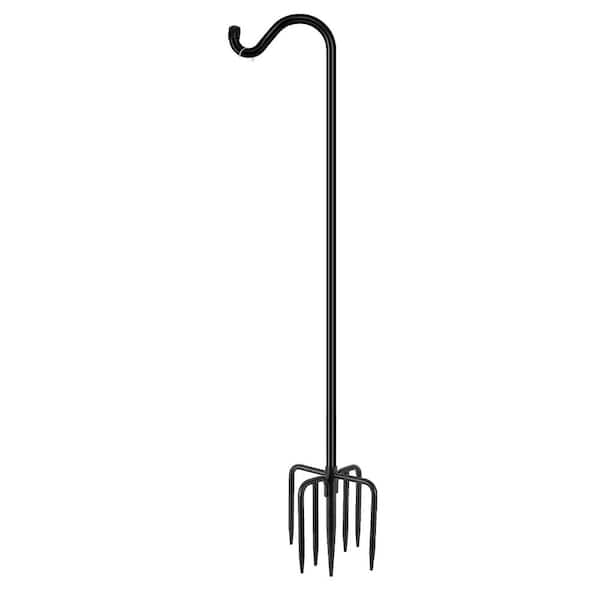 92 in. Heavy Duty Outdoor Shepherds Hook with 7-Prongs Adjustable Garden Pole for Hanging Plants Lantern