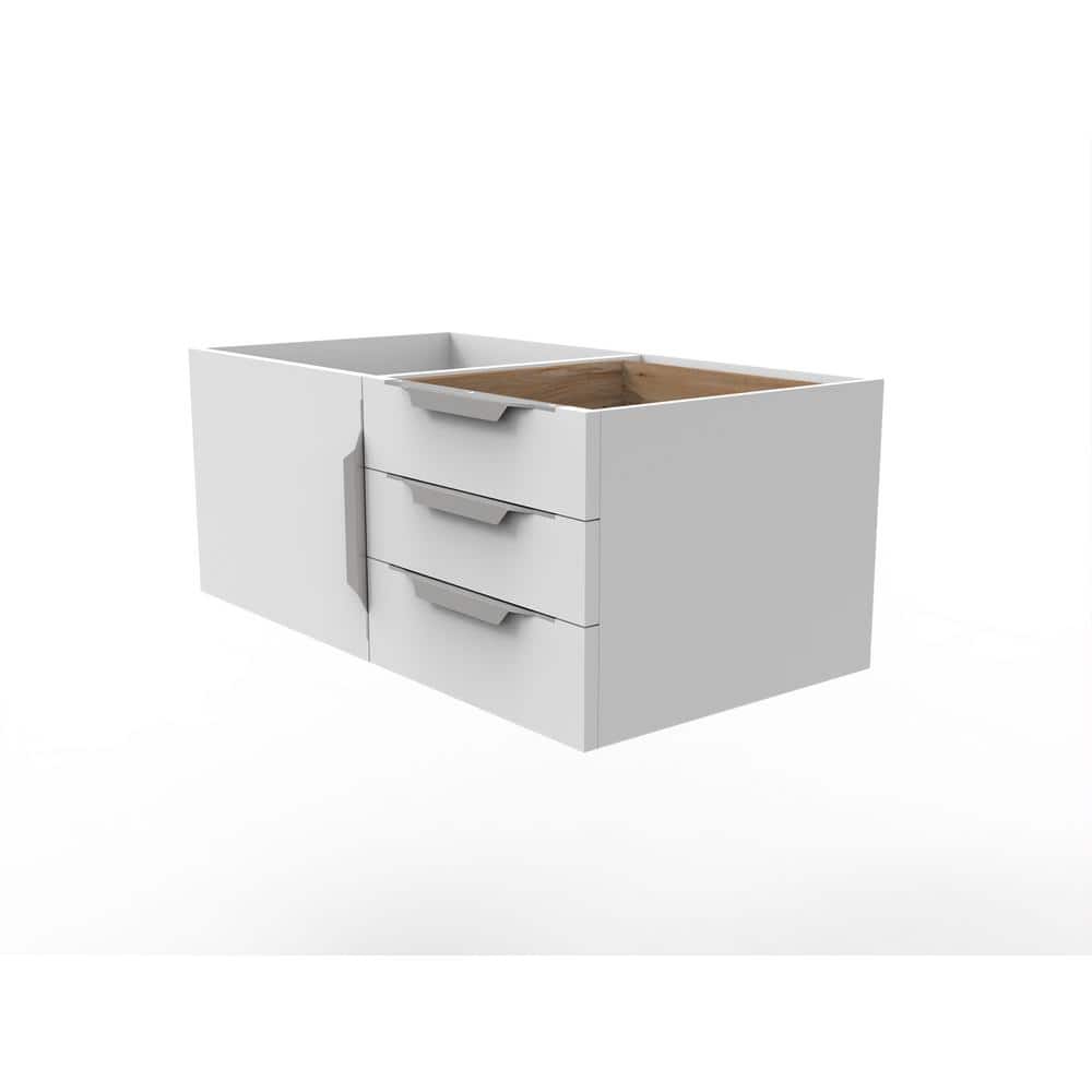 Alpine 35 in. W x 18.75 in. D x 14.25 in. H Bath Vanity Cabinet without Top in Matte White with Chrome Trim price history on PriceWatchPro