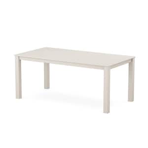 Parsons 38 in. x 72 in. Sand Castle HDPE Plastic Rectangle Dining Table