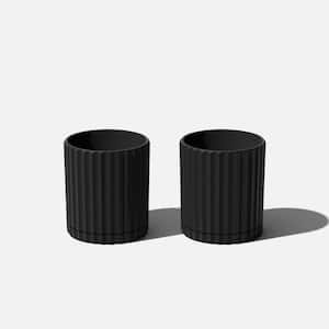 Demi 6 in. Round Black Plastic Pot Planter (2-Pack)