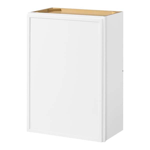 Hampton Bay Leyton 21 in. W x 12 in. D x 30 in. H Ready to Assemble Plywood Slim Shaker Wall Kitchen Cabinet in Alpine White