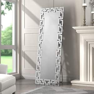 21.7 in. W x 65 in. H Rectangle Framed Full Length Silver Floor Mirror