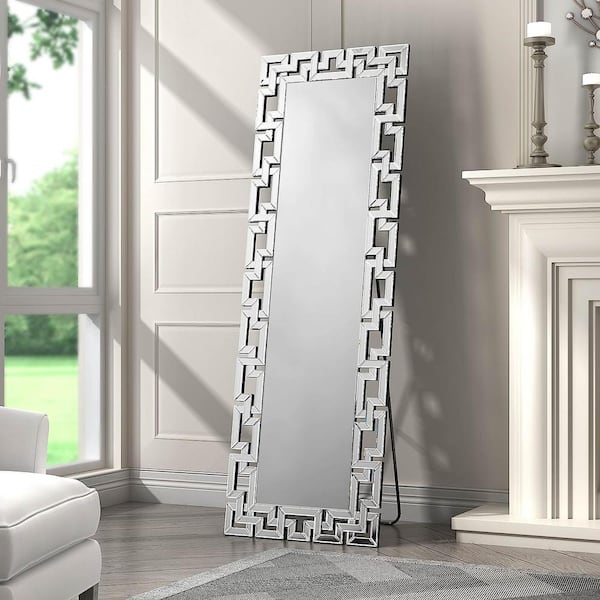 KOHROS 21.7 in. W x 65 in. H Rectangle Framed Full Length Silver Floor Mirror