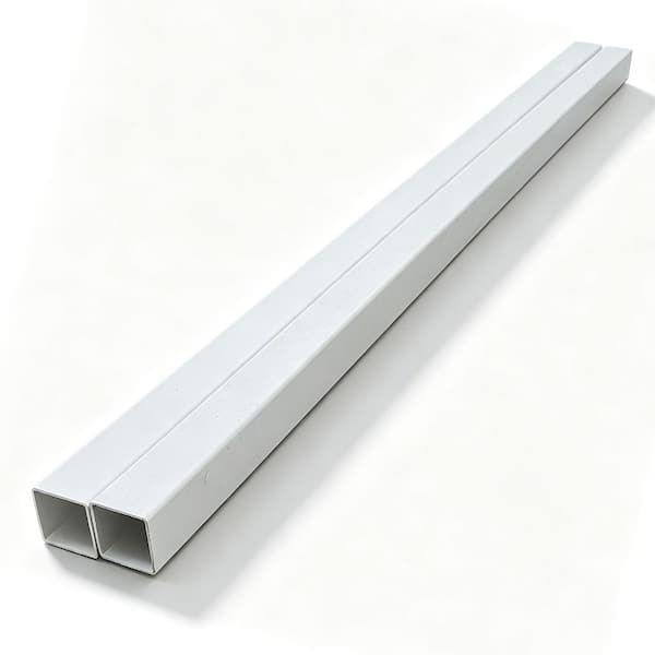 2 in. x 2 in .x 5 ft. White PVC Rigid Square Pipe Dig Fence Post (2-Pack)