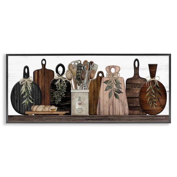 Wooden Kitchen Items by Cindy Jacobs Black Framed Giclee Art Print Food 10 in. x 24 in.