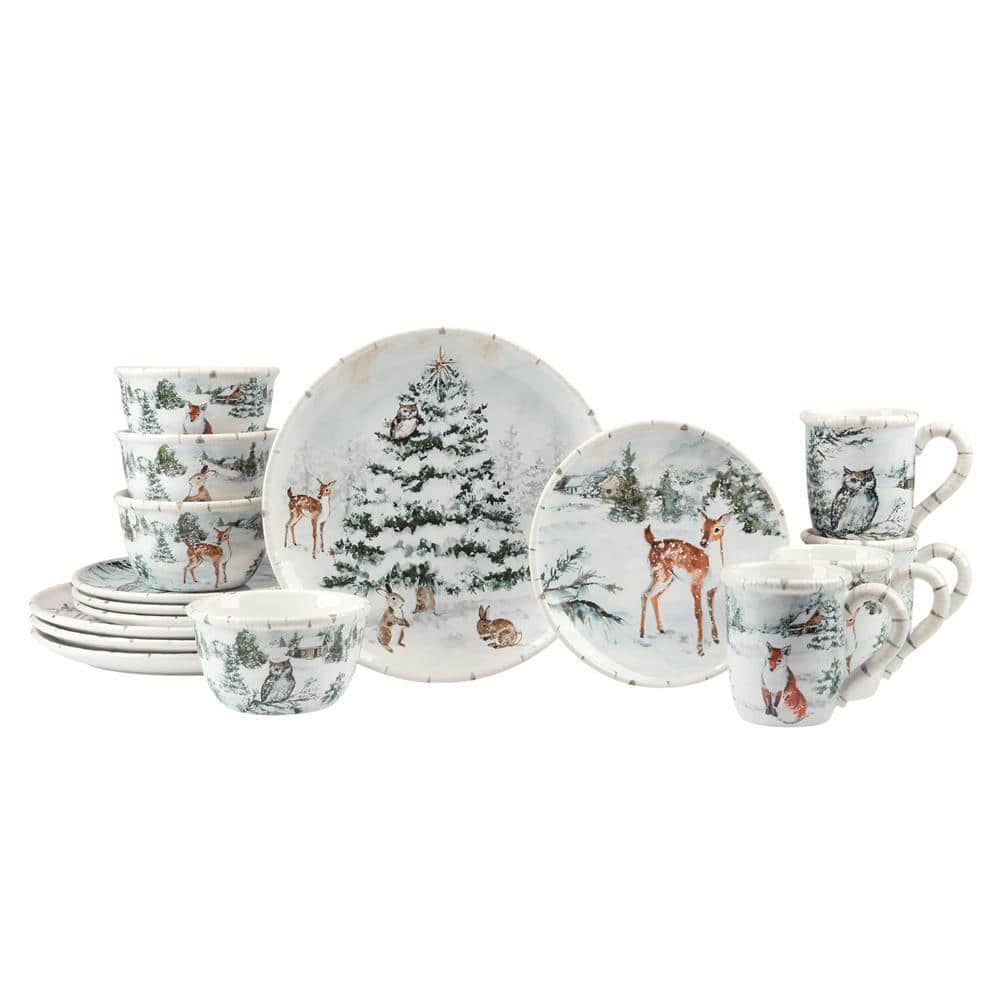 Certified International 16-Piece Earthenware Winter's Frost