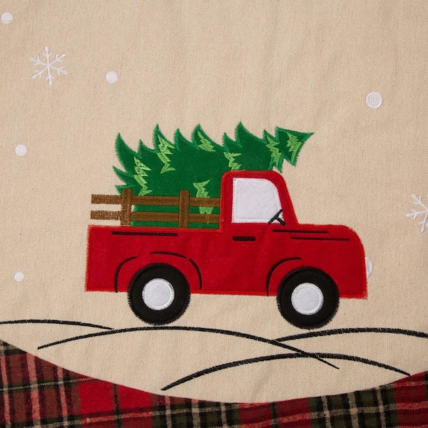 little red truck christmas tree skirt