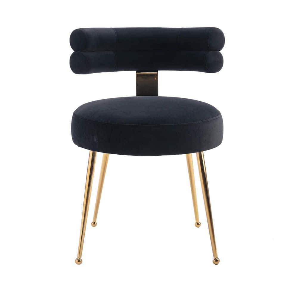 Donason Black Velvet Dining Chairs/Accent Chair ZY-P541034 - The Home Depot