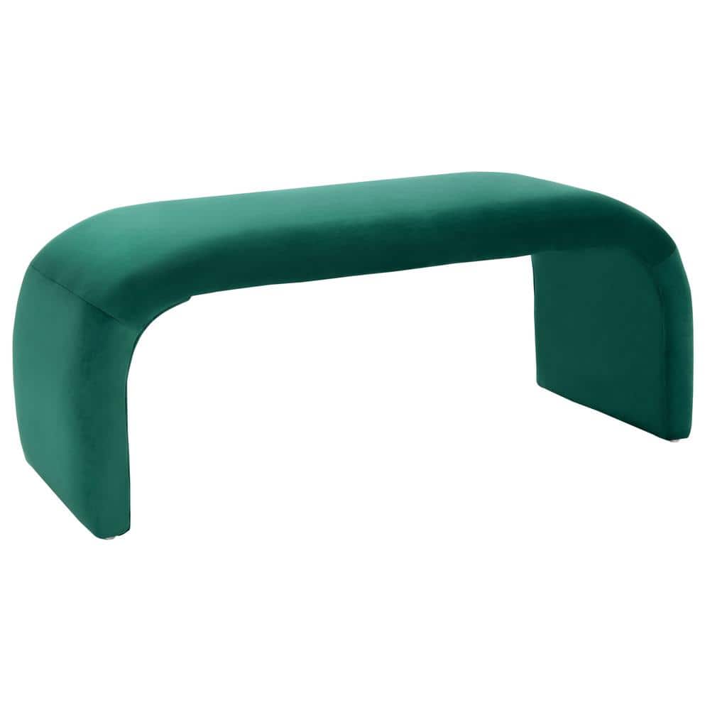 Tenko Luxe Emerald Velvet Modern Glam Accent Bench