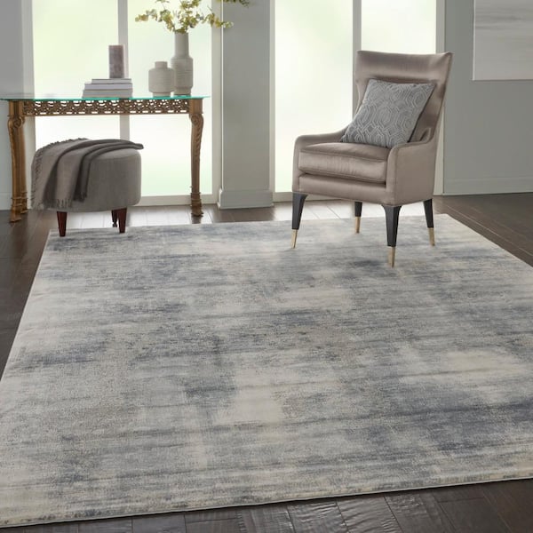 Titus Handmade Solid Blue/ Gray Area Rug (9' X 13') - 9' x 13