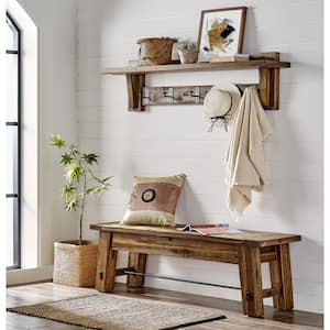 Durango 60 in. Industrial Wood Coat Hook Shelf and Bench Set