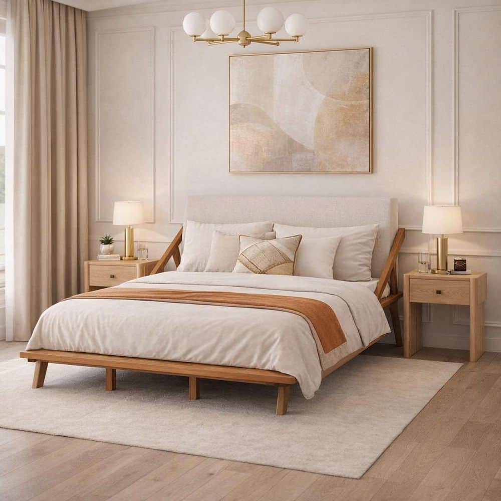 CHRISTOPHER KNIGHT HOME Aerwyn Natural Brown Wood Frame King Platform ...