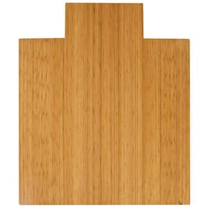 Deluxe Natural Light Brown 44 in. x 52 in. Bamboo Roll-Up Office Chair Mat with Lip