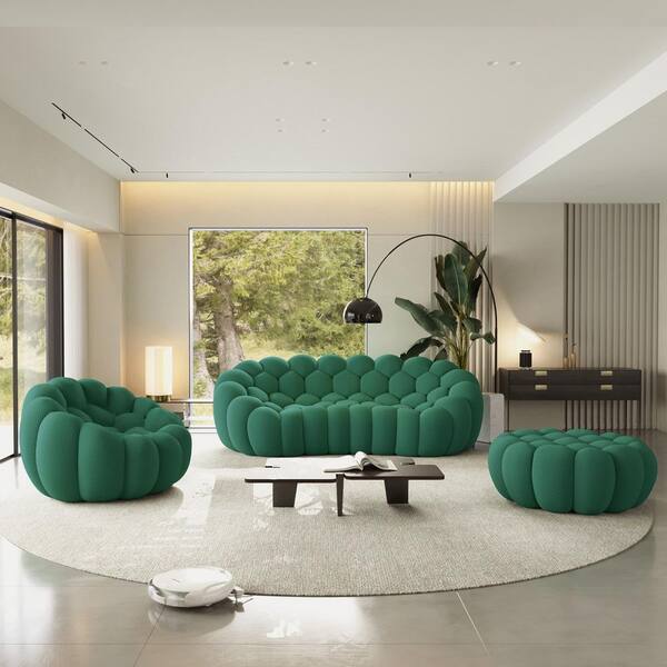 Magic Home 98 in. 4-Seater Bubble Curved Couch with 3D