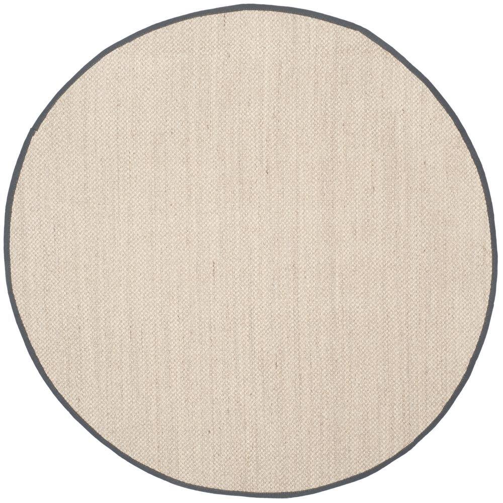 Natural Fiber Marble/Dark Gray 6 ft. x 6 ft. Round Border Area Rug price history on PriceWatchPro