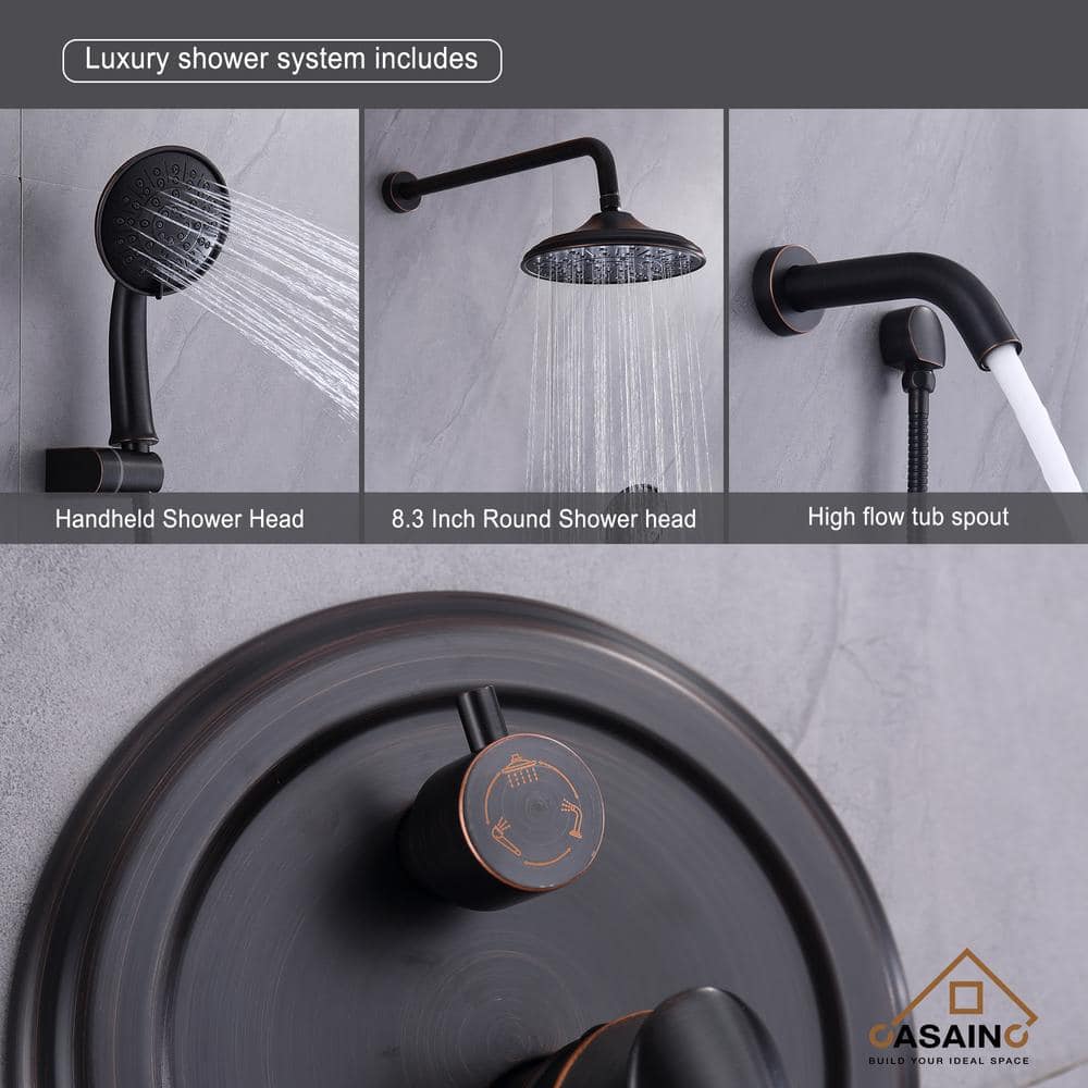 Oil Rubbed Bronze Multi-Head Wall Mounted Shower System