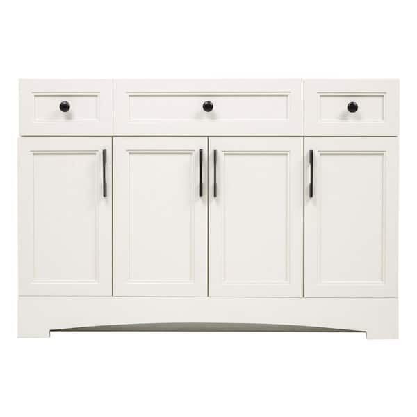 Freestanding Vanity 48 in. W x 21.75 in. D x 33 in. H Unassembled Bath Vanity Cabinet without Top in White