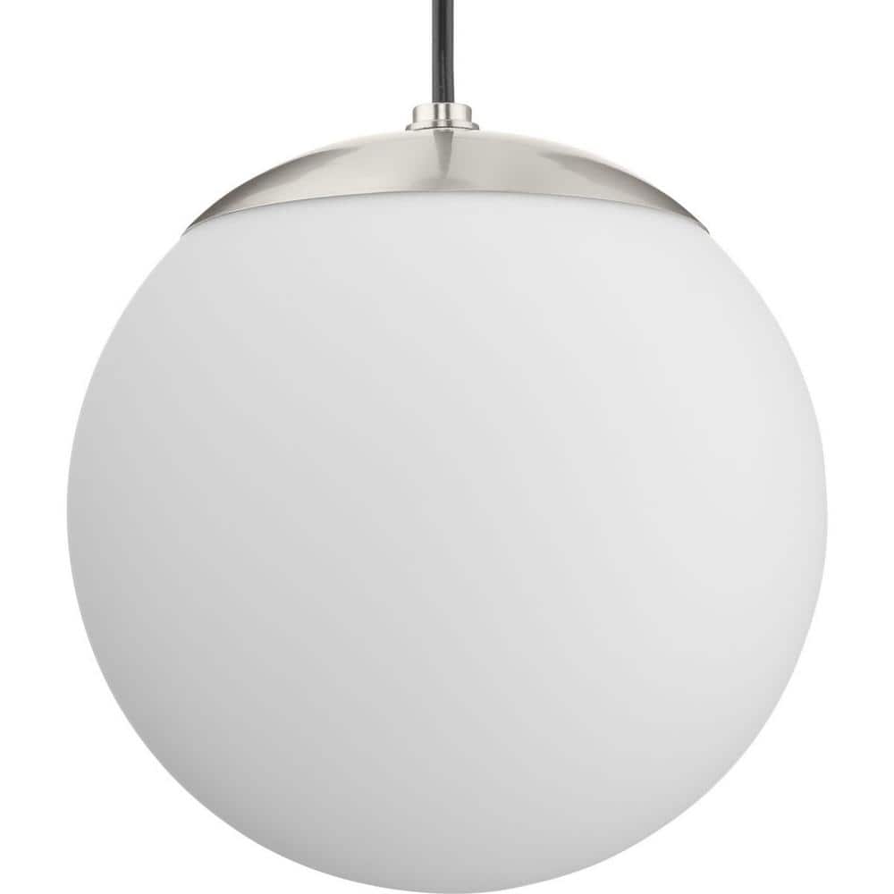 Atwell Brushed Nickel and Opal Glass Globe Pendant Light