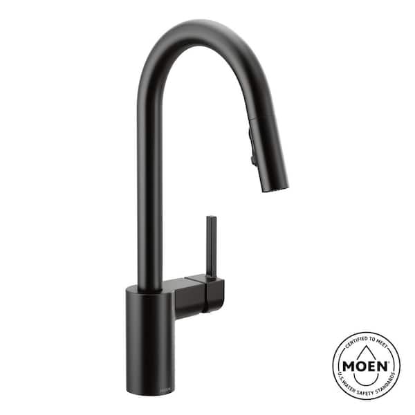Align Matte Black 15.63 in. H Pull Down Sprayer Kitchen Faucet with 360 Degree Spout Swivel and Power Boost