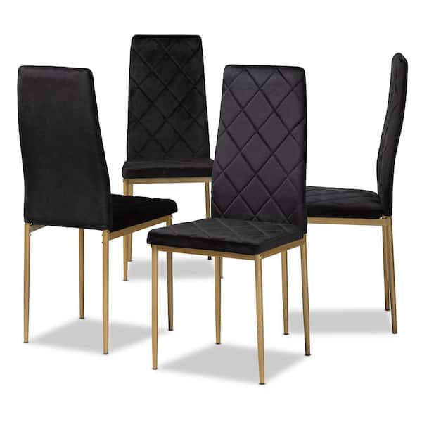 Baxton Studio Blaise Modern and Contemporary Black Faux Leather Upholstered Dining Chair 