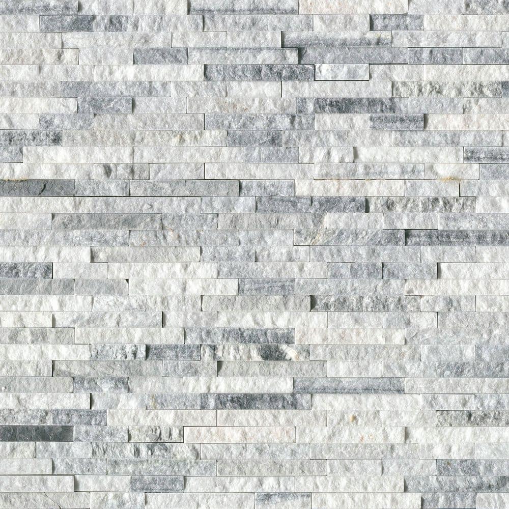 Alaska Gray Marble Splitface Mosaic Wall Tile