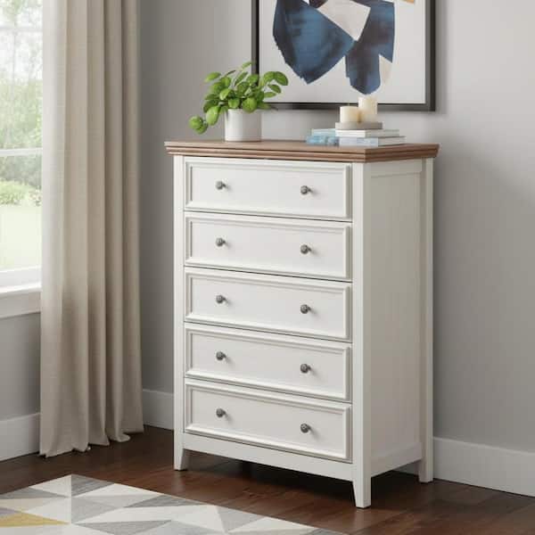 White Five 31.5 in. Dresser without Mirror