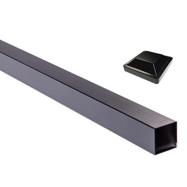4 in. x 4 in. Black Metal Post Cap