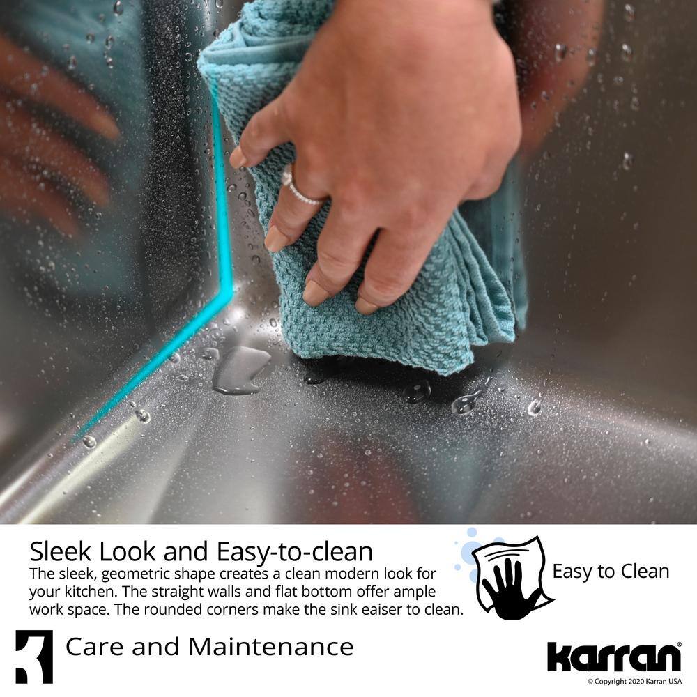 Karran 30'' Stainless Steel Single Bowl Undermount Kitchen Sink