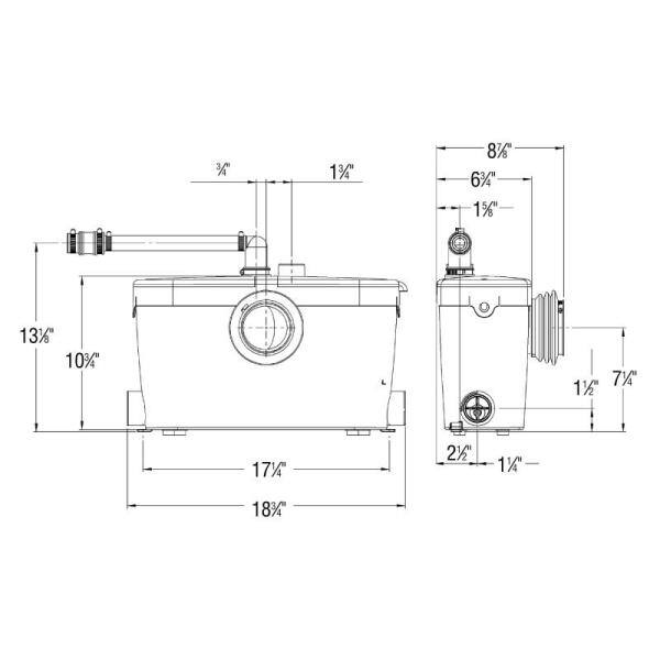 Saniaccess 3 White Full Bath Macerator Pump