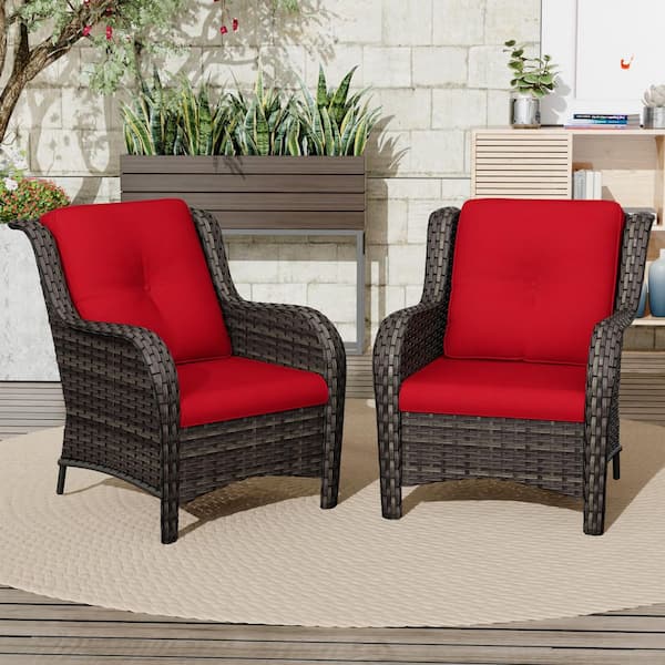 Gardenbee Ergonomic Arm 2-Piece Patio Wicker Outdoor Lounge