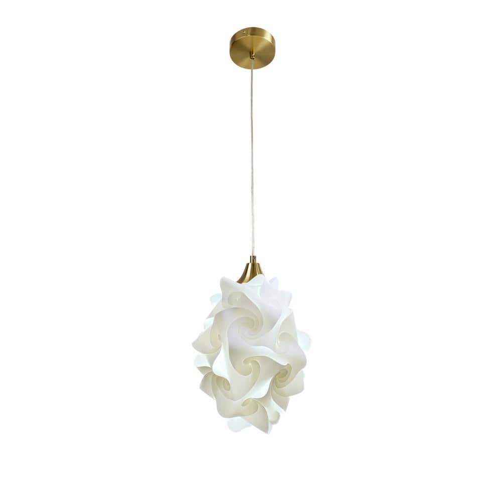 Chi 1-Light White Shaded Pendant Light
