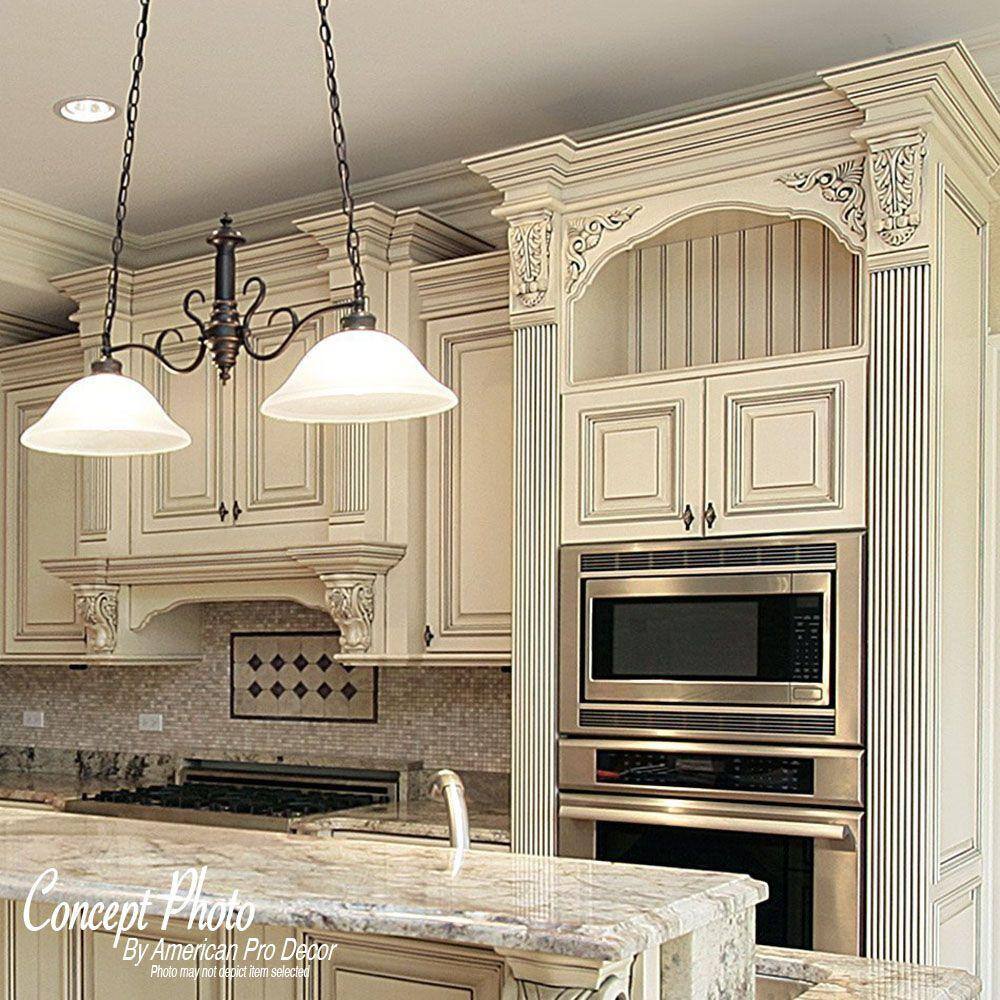 7-1/2 in x 3-1/8 in x 1 in Unfinished Hand Carved Solid Wood Onlay Acanthus Wood Applique