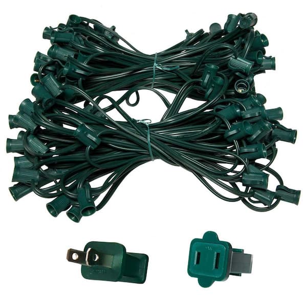 C7, C9 Light Strings - Green Christmas Light Plug, Polarized Male Zip Plug,  SPT1