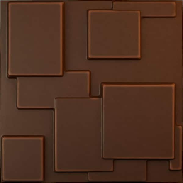 Ekena Millwork 19-5/8"W x 19-5/8"H Gomez EnduraWall Decorative 3D Wall Panel, Aged Metallic Rust (12-Pack for 32.04 Sq.Ft.)