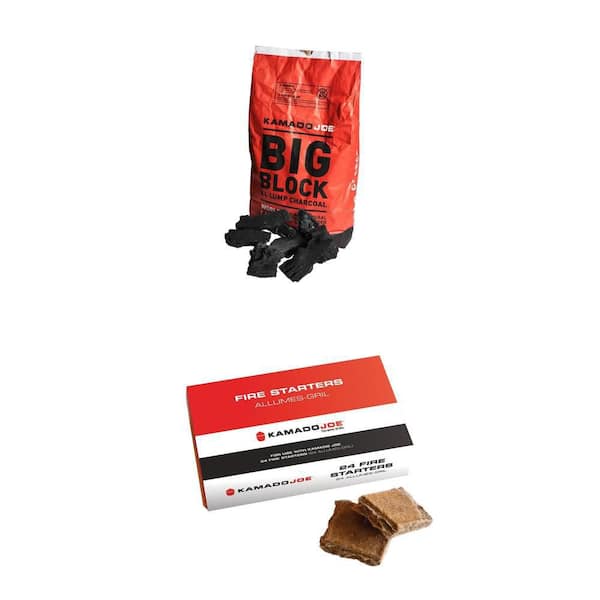20 lb. Big Block XL Lump Charcoal and Fire Starters Combo (24-Count)