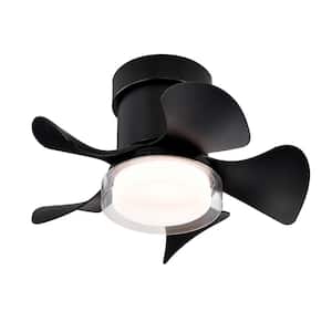 21 in. Smart Indoor Matte Black LED Light Low Noise Ceiling Fan with Remote Included