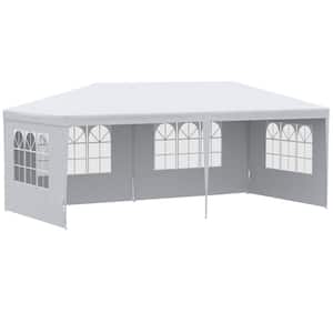 10 ft. x 20 ft. Large Event Party Tent, Wedding Shelter Canopy Gazebo with PVC Windows for Outdoor Gatherings