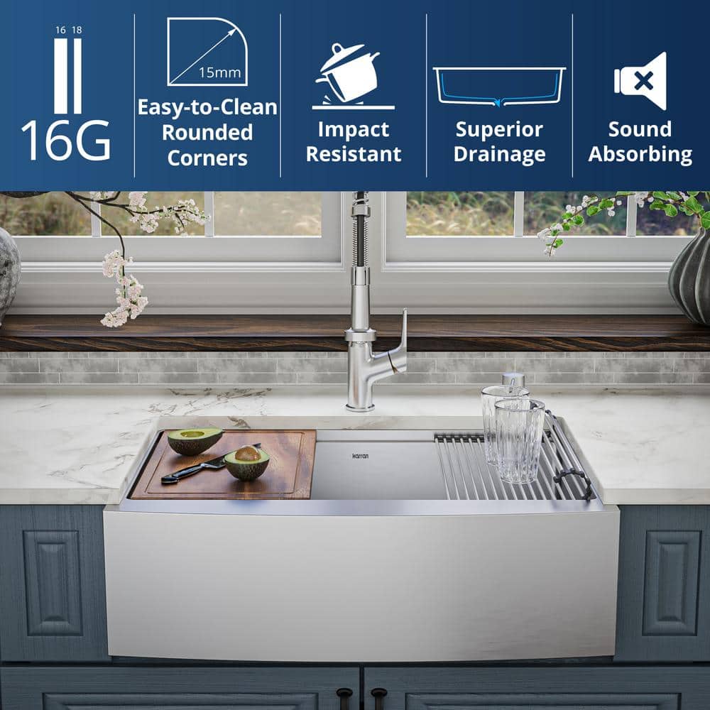 Elite 30'' Single Bowl Stainless Steel Farmhouse Sink