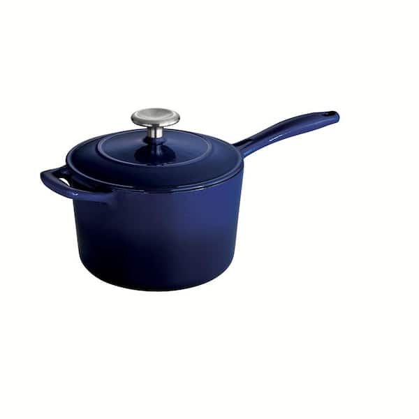 5.5 Qt Enameled Cast-Iron Series 1000 Covered Round Dutch Oven - Gradated  Red - Tramontina US