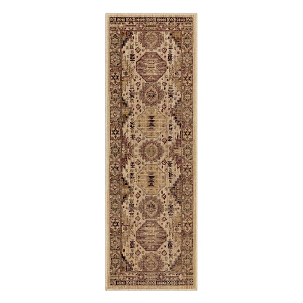 Tristan Vanilla 2 ft. x 6 ft. Runner Medallion Indoor Area Rug