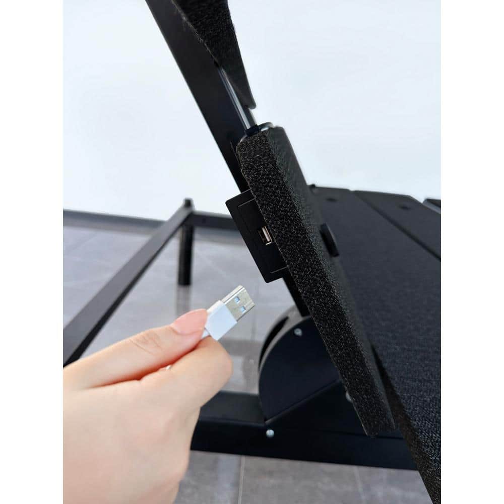 Black Adjustable California King Power Base with USB Ports