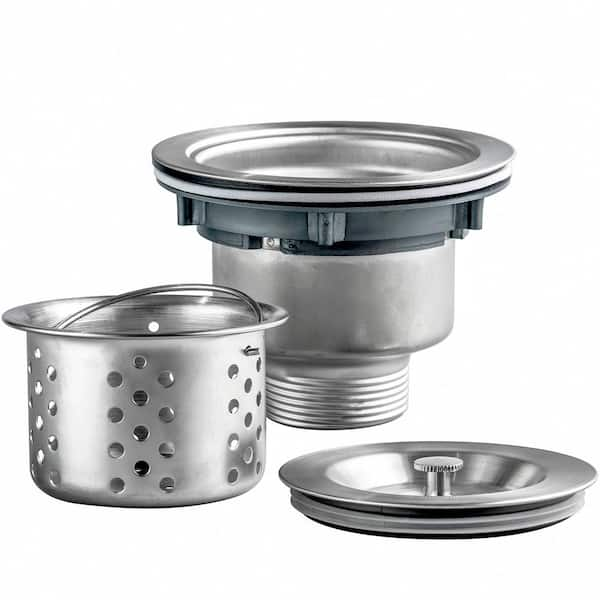 AKDY 3.5-in Stainless Steel Rust Resistant Strainer with Lock Mount Included in Chrome | KS0074