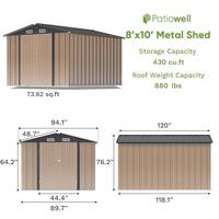 8 ft. W x 10 ft. D Brown Metal Storage Shed 80 sq. ft.