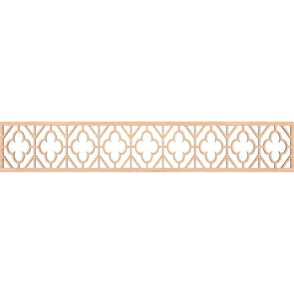 Ekena Millwork Hazelton Fretwork 0.25 in. D x 46.625 in. W x 8 in. L Red Oak Wood Panel Moulding
