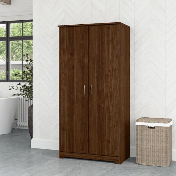 Bush Furniture Cabot Modern Walnut 60.94 in. Accent Storage Cabinet with Doors