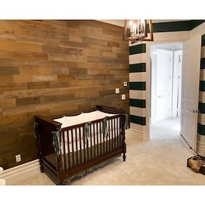 1/8 in. x 4 in. x 12-42 in. Peel and Stick Brown Wooden Decorative Wall Paneling (10 sq. ft./Box)