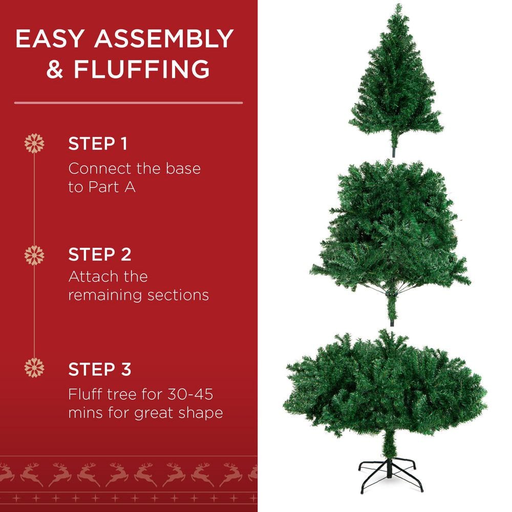Festive Pine 6ft Pre-Lit Multicolor Outdoor Christmas Tree with Metal Base