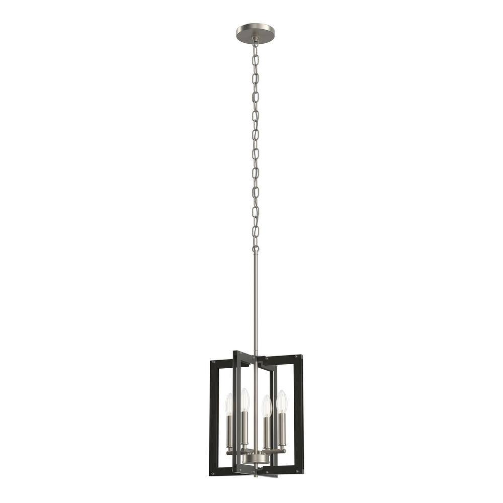 KICHLER Pendroy 4-Light Brushed Nickel and Black Industrial Pendant