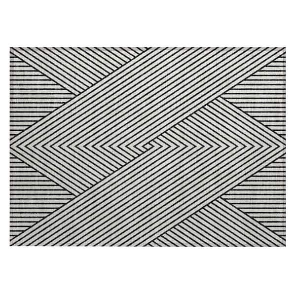 Chantille Machine Washable Indoor/Outdoor Abstract ACN937 White 1 ft. 8 in. x 2 ft. 6 in. Area Rug