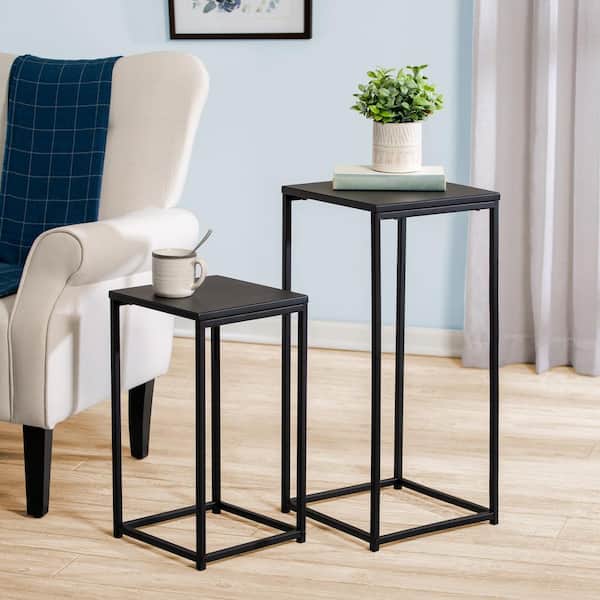 Honey-Can-Do Black Square Nesting Tables (Set of 2)